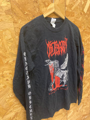 Vintage 00s rare Obliteration Cenotaph Obscure thrash metal band long sleeve T-shirt size medium