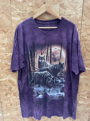 Vintage The Mountain "Wolf Pack" Tie-Dye T-Shirt 2XL Purple