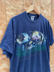 Vintage Fruit of the Loom Carolina Beach North Carolina Fish T-Shirt XXL Navy