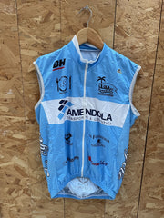 Custom Cycling Vest Blue White Amendola Italia Mens Size M Lightweight