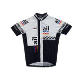 Rosti Cycling Jersey XL White Black Checkerboard Logo Short Sleeve Men's