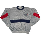 Vintage 80s grey navy blue red Adidas jogger gym sweatshirt size medium