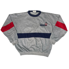 Vintage 80s grey navy blue red Adidas jogger gym sweatshirt size medium