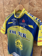 Vintage Biemme CORTEK Cycling Jersey Men's Size S Blue Yellow Short Sleeve