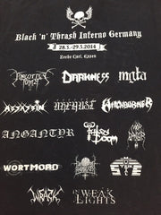 Black n Thrash inferno metal festival memorabilia t shirt Germany 2014 size medium