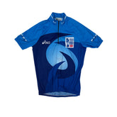 Vintage Asics 2002 Gran Fondo Cycling Jersey Blue Men's M Short Sleeve