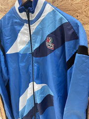 Vintage Ultima Cycle Jacket Blue White Black Retro Men's L