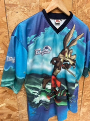 Vintage 90s Looney Tunes Extreme Summer Wile E. Coyote XL Blue T-Shirt