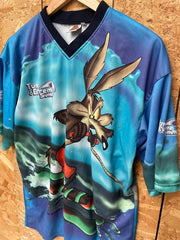 Vintage 90s Looney Tunes Extreme Summer Wile E. Coyote XL Blue T-Shirt