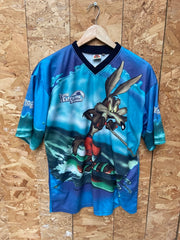 Vintage 90s Looney Tunes Extreme Summer Wile E. Coyote XL Blue T-Shirt