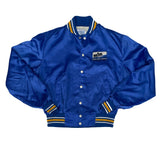 Vintage 80s Buctril Herbicide Satin Baseball Jacket Blue Gold Mens Size Large