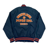 Vintage 80s Blue Orange Varsity Jacket Men's Mufflers & Pipes Waukesha by Holloway Size S