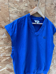 Vintage 80s Reebok Blue V-Neck Sleeveless Shirt Mens Size L