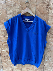 Vintage 80s Reebok Blue V-Neck Sleeveless Shirt Mens Size L