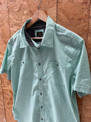 Vintage Lee Men's XL Mint Green Short Sleeve Button-Down Shirt