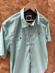 Vintage Lee Men's XL Mint Green Short Sleeve Button-Down Shirt