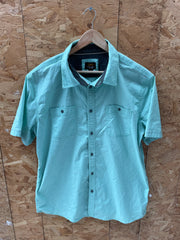 Vintage Lee Men's XL Mint Green Short Sleeve Button-Down Shirt