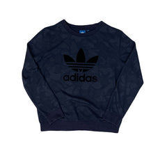 Vintage Y2K Adidas Men's Size M Dark Blue Camo Crewneck Sweatshirt Jumper