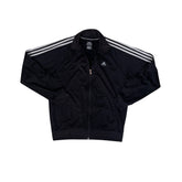 Vintage Y2K Adidas Men's Essentials Track Jacket Size M Black with White Stripes