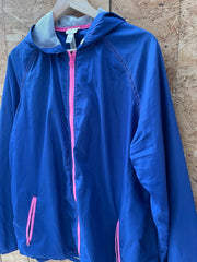 Vintage Y2K Diesel Women's Size L Blue Pink Jacket Windbreaker Hooded Graphic