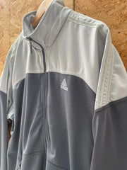 Vintage Y2K Adidas Men's Gray/Black Track Jacket Size Large Full Zip