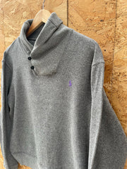 Vintage Y2K Polo by Ralph Lauren Men's Size M Gray Shawl Collar Sweater