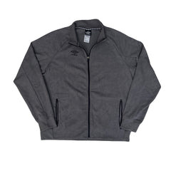 Vintage Umbro Men's Large Gray Minimal Style Muted Zip-Up Track Jacket