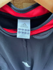 Vintage Adidas Men's XL Black Red White 1/4 Zip Long Sleeve Training Top Jacket