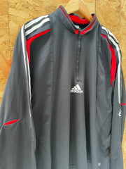 Vintage Adidas Men's XL Black Red White 1/4 Zip Long Sleeve Training Top Jacket