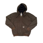 Vintage Carhartt Men's Size XL Olive Green Hooded Jacket Workwear Canvas