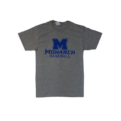 Vintage Didonato Gray Monarch Baseball T-Shirt Short Sleeve by Jerzees Adult S