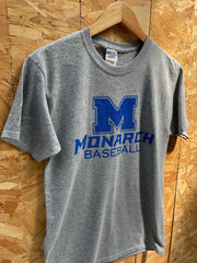 Vintage Didonato Gray Monarch Baseball T-Shirt Short Sleeve by Jerzees Adult S