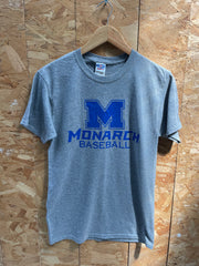 Vintage Didonato Gray Monarch Baseball T-Shirt Short Sleeve by Jerzees Adult S