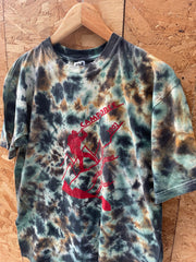 Vintage 90s Anvil Tie-Dye T-Shirt Large Green/Brown Camp Graphic
