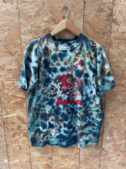 Vintage 90s Anvil Tie-Dye T-Shirt Large Green/Brown Camp Graphic