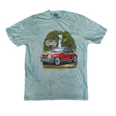 Comfort Colors Men's M Light Blue Short Sleeve Graphic T-Shirt - Rally Car Print