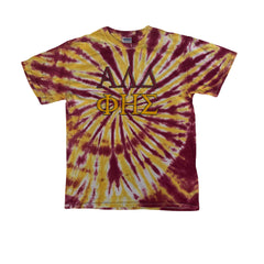 We're Geeks not Greeks Tie Dye T-Shirt Alpha Delta Phi Fraternity M Red Yellow