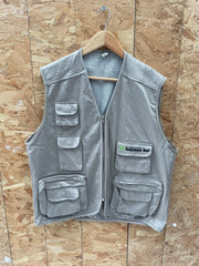Vintage Carpeneto Srl Utility Tactical Vest - Beige - Size L - Multi Pocket Fishing Vest