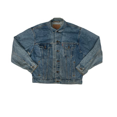 Vintage Levi's Denim Jacket - Men's Medium - Light Wash - Classic Style Pyrotechnic Crew