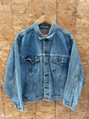 Vintage Levi's Denim Jacket - Men's Medium - Light Wash - Classic Style Pyrotechnic Crew