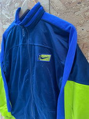 Vintage 90s Nike Men's Blue/Green Track Jacket Zip-Up Size Small