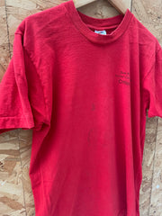 Vintage 80s Bob Marley Soccer Committee Single Stitch Red T-Shirt Size L by Fruit of the Loom