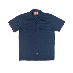 Vintage 90s Dickies Large Dark Blue Short Sleeve Work Shirt Mens Casual Button Up