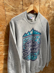 Vintage 90s Russell Athletic Plymouth Snowboarders M Gray Raglan Sweater