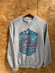 Vintage 90s Russell Athletic Plymouth Snowboarders M Gray Raglan Sweater