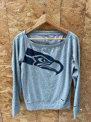 Nike NFL Seattle Seahawks Gray Long Sleeve Ladies T-Shirt Size Small