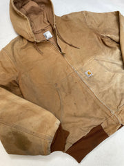 Carhartt Tan Hooded Jacket Size L