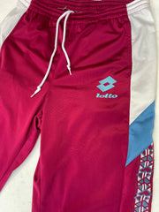 Vintage Lotto Track Pants Size M Maroon White Blue Mens 90s Retro