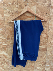 Vintage 90s Asics Velour Track Pants Size 52 Navy Blue White Mens