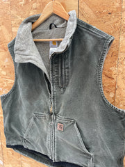 Vintage 90s Carhartt Men's Size XXL Moss Green Duck Insulated Vest
